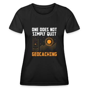 Geocaching Geocache Funny Geocacher Geocacher Sayi - Women's Functional T-Shirt - black - Front - AI Model Female 172 light (172cm)
