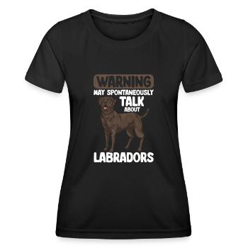 Schoko Brauner Labrador Retriever Hund - Frauen Funktions-T-Shirt - Schwarz - Vorne - AI Model Female 172 light (172cm)