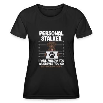 Schoko Brauner Labrador Retriever Hund - Frauen Funktions-T-Shirt - Schwarz - Vorne - AI Model Female 172 light (172cm)