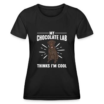 Schoko Brauner Labrador Retriever Hund - Frauen Funktions-T-Shirt - Schwarz - Vorne - AI Model Female 172 light (172cm)