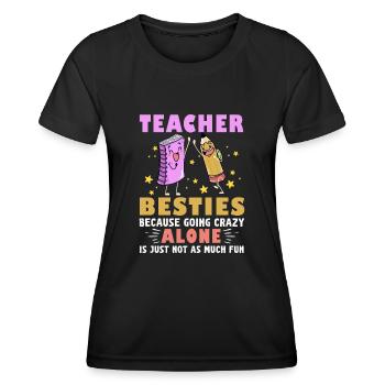 Les meilleurs amis des enseignants parce qu’ils deviennent fous - T-shirt sport Femme - noir - Devant - AI Model Female 172 light (172cm)