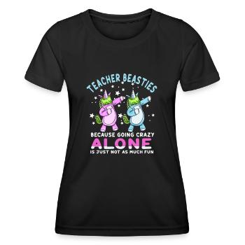 Les meilleurs amis des enseignants parce qu’ils deviennent fous - T-shirt sport Femme - noir - Devant - AI Model Female 172 light (172cm)