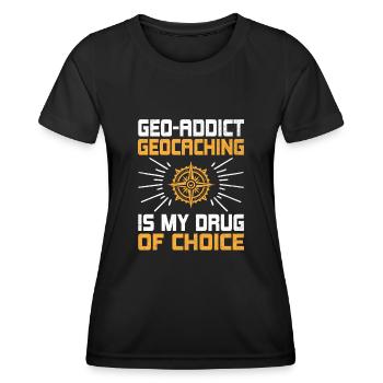 Géocaching Géocache Géocacher Funny Geocacher Sayi - T-shirt sport Femme - noir - Devant - AI Model Female 172 light (172cm)