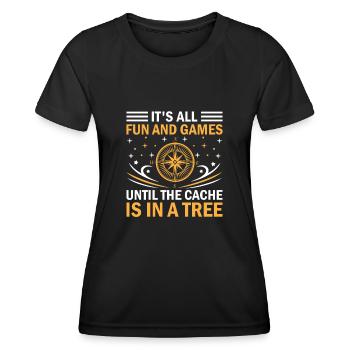 Geocaching Geocache Funny Geocacher Geocacher Sayi - Women's Functional T-Shirt - black - Front - AI Model Female 172 light (172cm)