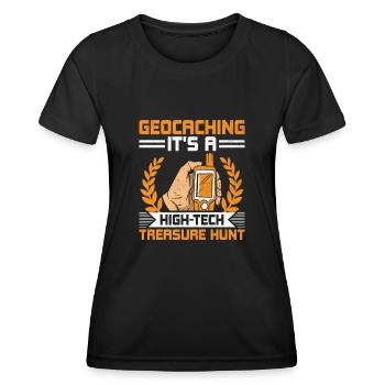 Geocaching Geocache Funny Geocacher Geocacher Sayi - Women's Functional T-Shirt - black - Front - AI Model Female 172 light (172cm)