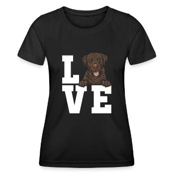 Chien Labrador Retriever brun chocolat - T-shirt sport Femme - noir - Devant - AI Model Female 172 light (172cm)