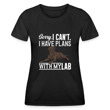Schoko Brauner Labrador Retriever Hund - Frauen Funktions-T-Shirt - Schwarz - Vorne - AI Model Female 172 light (172cm)