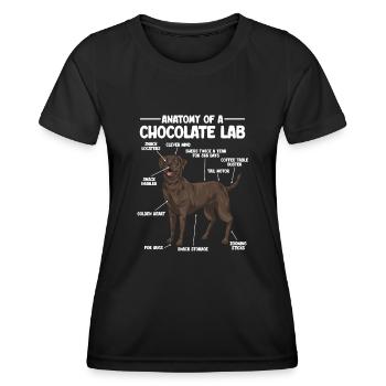 Schoko Brauner Labrador Retriever Hund - Frauen Funktions-T-Shirt - Schwarz - Vorne - AI Model Female 172 light (172cm)