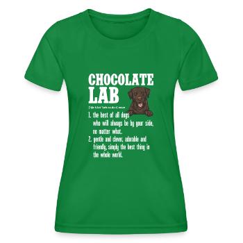 Schoko Brauner Labrador Retriever Hund - Frauen Funktions-T-Shirt - Kelly Green - Vorne - AI Model Female 172 dark (172cm)