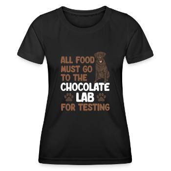 Chien Labrador Retriever brun chocolat - T-shirt sport Femme - noir - Devant - AI Model Female 172 light (172cm)