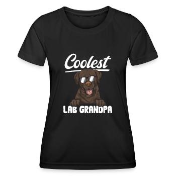 Chien Labrador Retriever brun chocolat - T-shirt sport Femme - noir - Devant - AI Model Female 172 light (172cm)