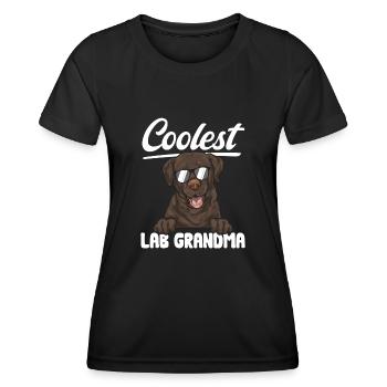 Chien Labrador Retriever brun chocolat - T-shirt sport Femme - noir - Devant - AI Model Female 172 light (172cm)