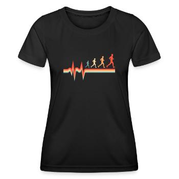 Rythme cardiaque de l’ECG ultramarathon - T-shirt sport Femme - noir - Devant - AI Model Female 172 light (172cm)