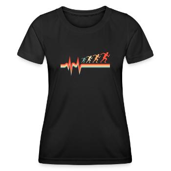 Coureur Jogger Coureur Courir Électrocardiogramme - T-shirt sport Femme - noir - Devant - AI Model Female 172 light (172cm)