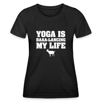 Le yoga est ma thérapie - T-shirt sport Femme - noir - Devant - AI Model Female 172 light (172cm)
