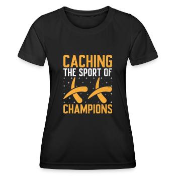 Géocaching Géocache Géocacher Funny Geocacher Sayi - T-shirt sport Femme - noir - Devant - AI Model Female 172 light (172cm)