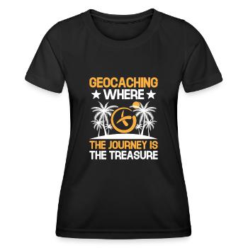 Géocaching Géocache Géocacher Funny Geocacher Sayi - T-shirt sport Femme - noir - Devant - AI Model Female 172 light (172cm)