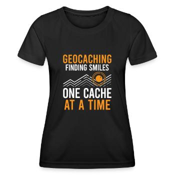Geocaching Geocache Funny Geocacher Geocacher Sayi - Women's Functional T-Shirt - black - Front - AI Model Female 172 light (172cm)