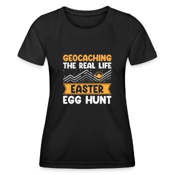 Geocaching Geocache Funny Geocacher Geocacher Sayi - Women's Functional T-Shirt - black - Front - AI Model Female 172 light (172cm)