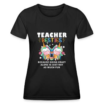 Les meilleurs amis des enseignants parce qu'ils deviennent fous - T-shirt sport Femme - noir - Devant - AI Model Female 172 light (172cm)