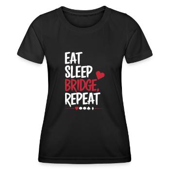 Cadeau pour le jeu de cartes Bridge - T-shirt sport Femme - noir - Devant - AI Model Female 172 light (172cm)