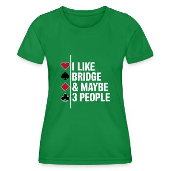 Bridge Kartenspiel Geschenk - Frauen Funktions-T-Shirt - Kelly Green - Vorne - AI Model Female 172 dark (172cm)