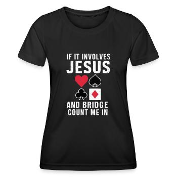 Cadeau pour le jeu de cartes Bridge - T-shirt sport Femme - noir - Devant - AI Model Female 172 light (172cm)