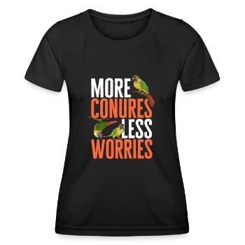 Molinasittich Papagei Vogel Sittich - Frauen Funktions-T-Shirt - Schwarz - Vorne - AI Model Female 172 light (172cm)