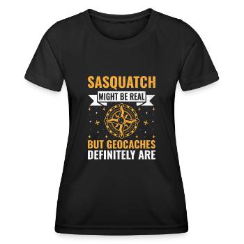 Geocaching Geocache Funny Geocacher Geocacher Sayi - Women's Functional T-Shirt - black - Front - AI Model Female 172 light (172cm)