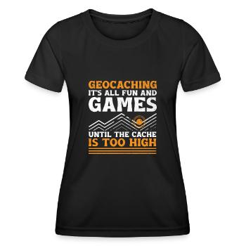 Géocaching Géocache Géocacher Funny Geocacher Sayi - T-shirt sport Femme - noir - Devant - AI Model Female 172 light (172cm)