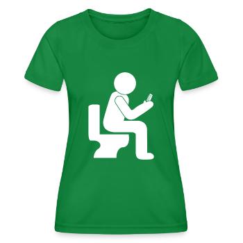 Téléphone portable Toilette Smartphone Téléphone portable - T-shirt sport Femme - vert - Devant - AI Model Female 172 dark (172cm)