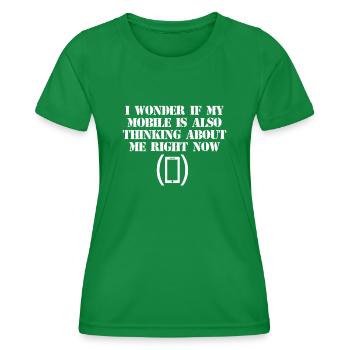 Téléphone portable Smartphone Téléphone portable - T-shirt sport Femme - vert - Devant - AI Model Female 172 dark (172cm)
