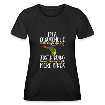 Molinasittich Papagei Vogel Sittich - Frauen Funktions-T-Shirt - Schwarz - Vorne - AI Model Female 172 light (172cm)