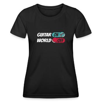 Electric Guitar Electric Guitar Guitar On World Off - Women's Functional T-Shirt - black - Front - AI Model Female 172 light (172cm)
