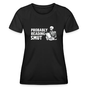 Wahrscheinlich lesen Schmutz Liebesromane Schmutz - Frauen Funktions-T-Shirt - Schwarz - Vorne - AI Model Female 172 light (172cm)