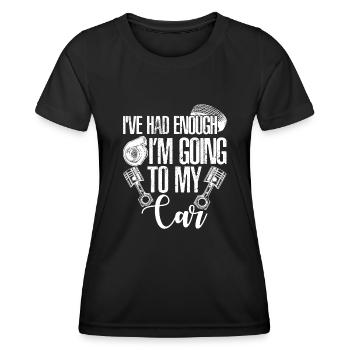 Mécanicien Moteur à combustion Mécanique Voiture - T-shirt sport Femme - noir - Devant - AI Model Female 172 light (172cm)