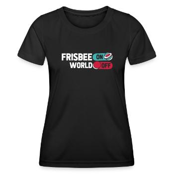 Frisbee Frisbee On World Off - Women's Functional T-Shirt - black - Front - AI Model Female 172 light (172cm)