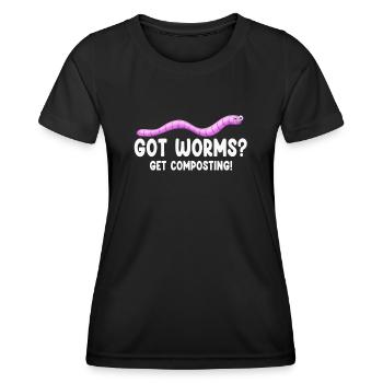 Wurmfarmer Wurmkompost Niedliche Männer Frauen - Frauen Funktions-T-Shirt - Schwarz - Vorne - AI Model Female 172 light (172cm)