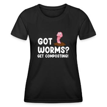 Wurmfarmer Wurmkompost Niedliche Männer Frauen - Frauen Funktions-T-Shirt - Schwarz - Vorne - AI Model Female 172 light (172cm)