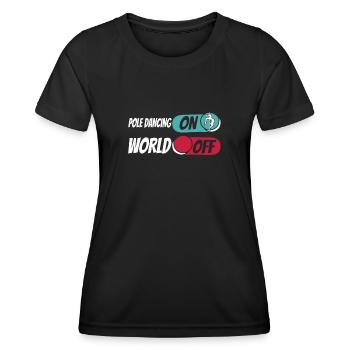 Pole Dancing Pole Dancing On World Off - T-shirt sport Femme - noir - Devant - AI Model Female 172 light (172cm)