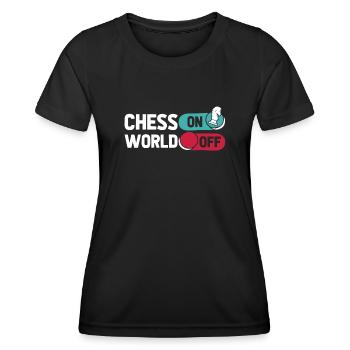 Schach Chess sur World Off - T-shirt sport Femme - noir - Devant - AI Model Female 172 light (172cm)