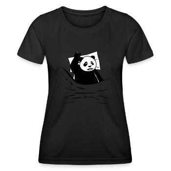 Panda endormi Ours Pandas Panda géant - T-shirt sport Femme - noir - Devant - AI Model Female 172 light (172cm)
