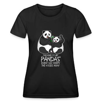 Panda Bear Funny Pandas - Women's Functional T-Shirt - black - Front - AI Model Female 172 light (172cm)