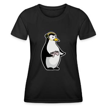 Gaming Penguin Gamer Penguins - Frauen Funktions-T-Shirt - Schwarz - Vorne - AI Model Female 172 light (172cm)