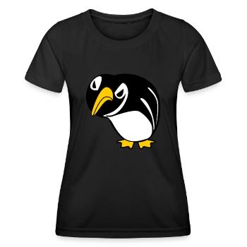 Grumpy Penguins Penguin - Frauen Funktions-T-Shirt - Schwarz - Vorne - AI Model Female 172 light (172cm)