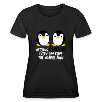 Penguins - Frauen Funktions-T-Shirt - Schwarz - Vorne - AI Model Female 172 light (172cm)