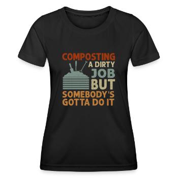 Wurmfarmer Wurmkompost Niedliche Männer Frauen - Frauen Funktions-T-Shirt - Schwarz - Vorne - AI Model Female 172 light (172cm)