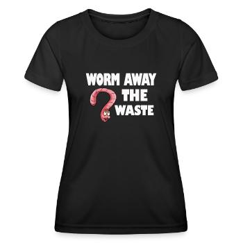 Wurmfarmer Wurmkompost Niedliche Männer Frauen - Frauen Funktions-T-Shirt - Schwarz - Vorne - AI Model Female 172 light (172cm)