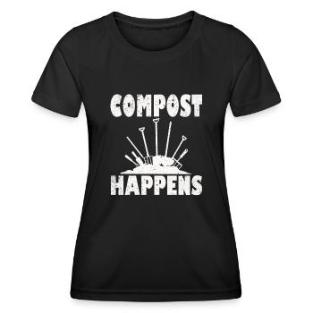 Vermicompost Fermier Vermicompost Mignon Hommes Femmes - T-shirt sport Femme - noir - Devant - AI Model Female 172 light (172cm)