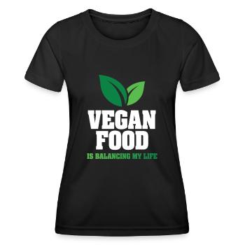 Veganes Essen bringt mein Leben in Einklang - Frauen Funktions-T-Shirt - Schwarz - Vorne - AI Model Female 172 light (172cm)